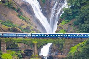 Visit Dudhsagar Waterfalls in Goa