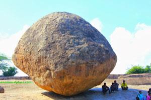 Krishna's Butterball, Mahabalipuram in Tamil Nadu, India